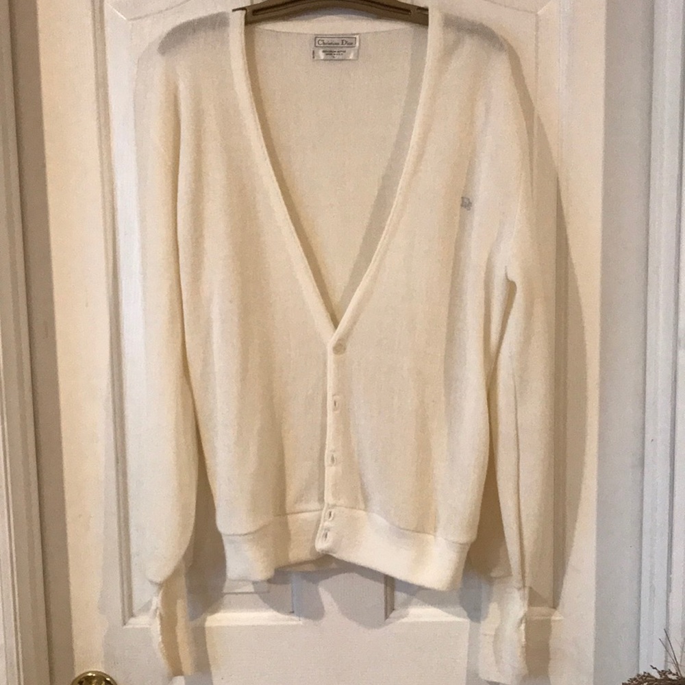 Christian Dior white cardigan